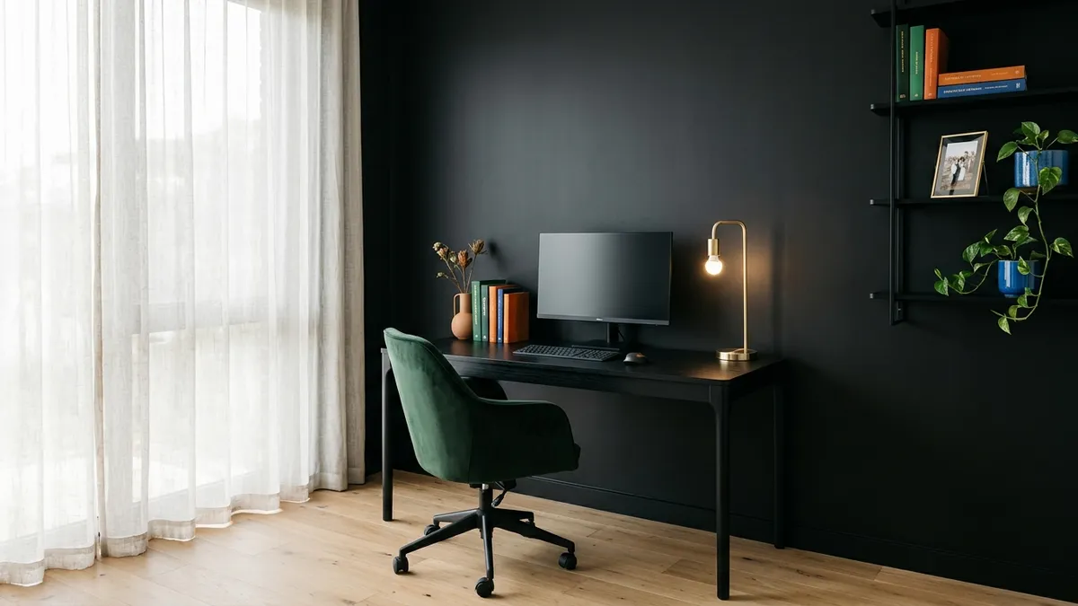 Czarne biuro – elegancki minimalizm