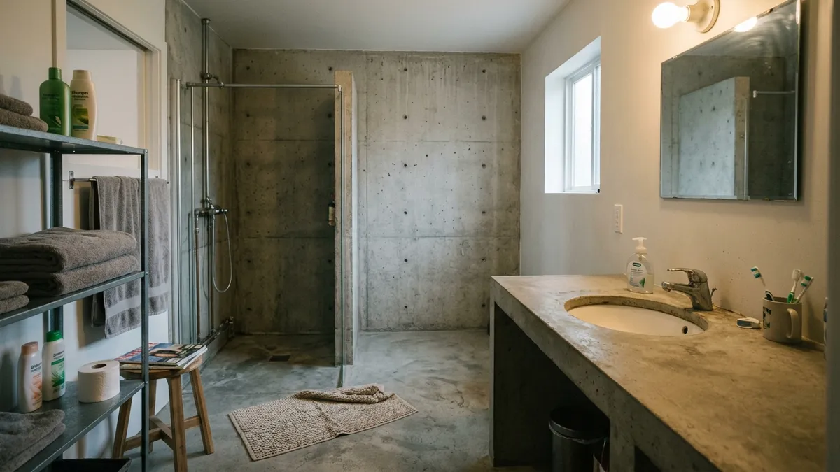 Beton w łazience – surowy styl