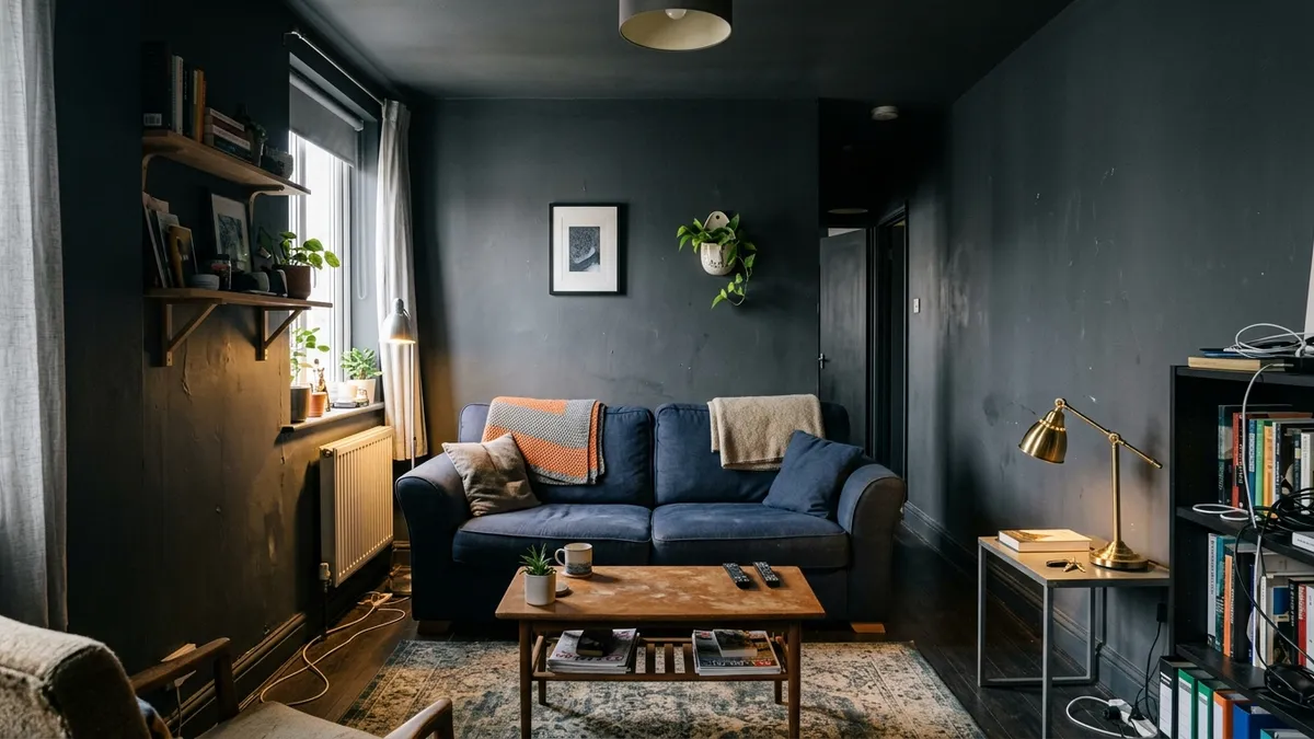 Granatowa kanapa w salonie – klasyka nowoczesności - inspiracje