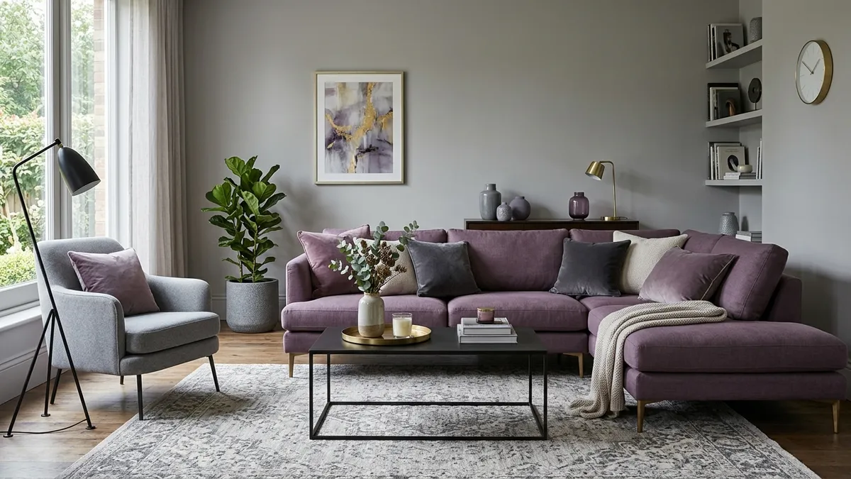 Fioletowy salon – odważny kolor - detale
