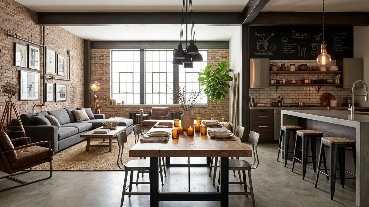 Salon loftowy – surowy i nowoczesny - inspiracje